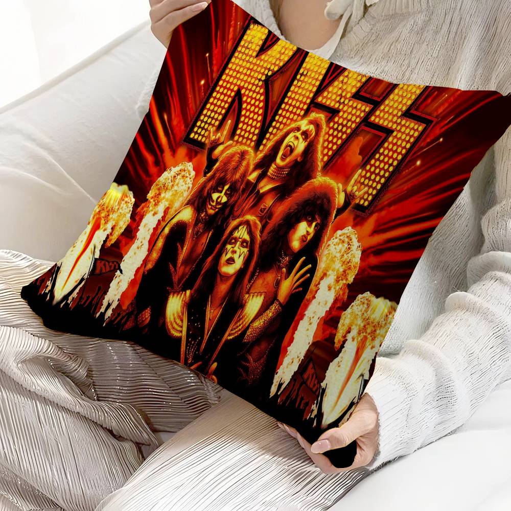 Kiss Band Decorative Room Aesthetics Pillow Case Home Decor Bedroom Sofa Bed Couch Pillow Cover 45x45