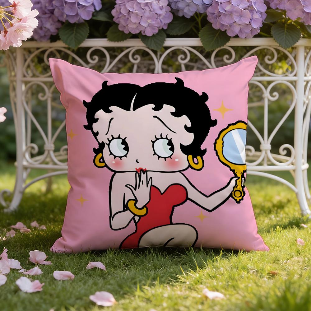 Cute B-Betty B-Boop Cushion Cover Home & Car Dual-Scene Pillow Cover: Reversible for Premium Comfort