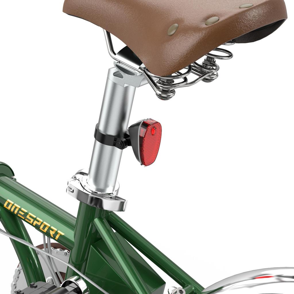 OT02PRO, rosso/verde, potenza motore 250W, 36V, batteria staccabile 5.2AH, pneumatici 20*1.35 pollici, bicicletta elettrica da città, velocità massima 25KM/H