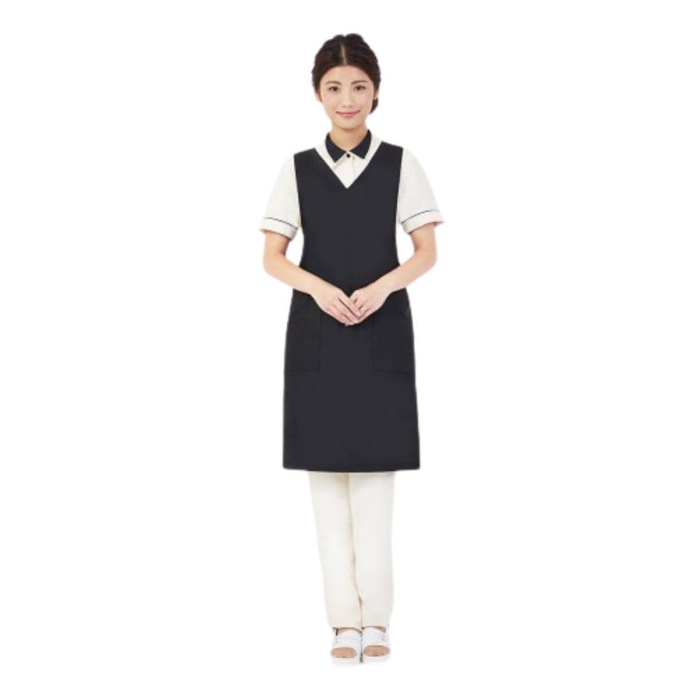 CML T100372 V-neck Apron, Black, 87cm,