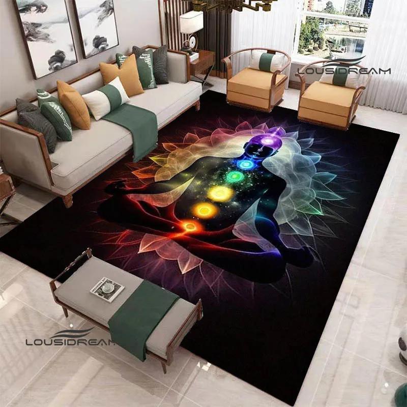 3D Chakra Printed Carpet Non-slip Carpet Door Mat Yoga Mat Bedroom Decoration Area Rug Bedroom Decor Birthday Gift