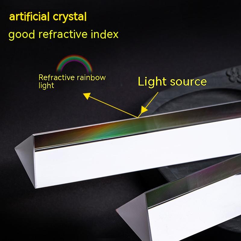 Borence Triprism Optical Glass Photography Props Rainbow Equipment Prism Length Size Seven Color Mitsubishi Mirror Teaching Tool