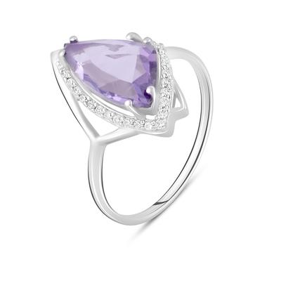 Silver Ring with Natural Amethyst (2111184) 3.13 Gr. 925 Samples