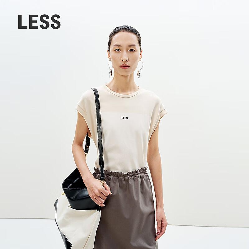 LESS 2025 Summer Round Neck Loose Fit Sleeveless T-Shirt M