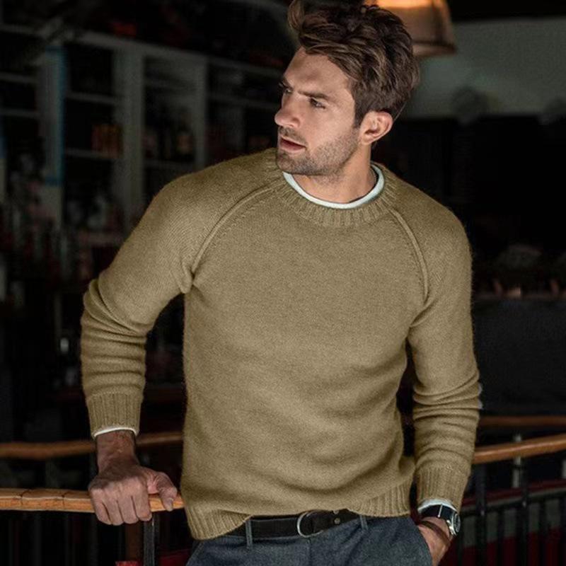 2024 Men's Autumn/Winter Casual Solid Knit Sweater