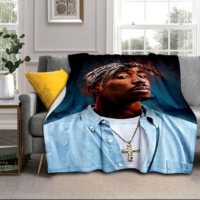 Rap Legend In Blue Blanket Flannel Blanket for bed, sofa, Camping, Hiking, Picnic Essentials, gift for family Fan gifts
