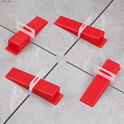 100pcs Sistema de nivelamento de ladrilhos Clipes espaçadores de cerâmica Correias com empilhadeira Wadge para assentamento de ladrilhos Parede Piso Ferramentas de construção Construção
