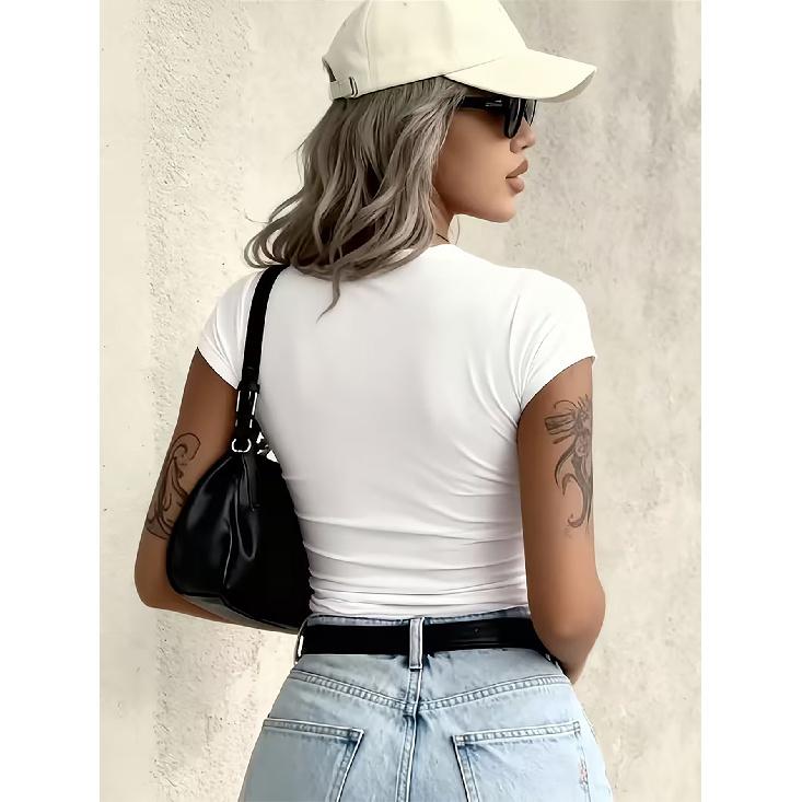 Fashionable and Unique Lady Sun Salt Sea Printed short top with a casual and relaxed feel T Tops that make you look taller and slimmer, versatile for
