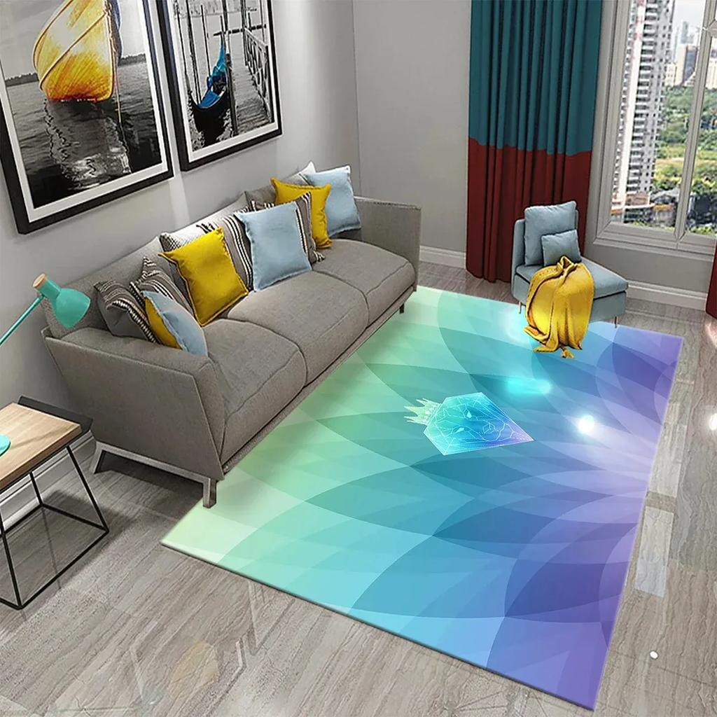 3D Luxury Skull Crown Carpet Living Room Bedroom Kids Crawling Decor Floor Rug Bathroom Kitchen Entrance Non-Slip