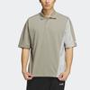 Adidas Tech Polo Shirt Letter Pattern Print Color Block Outdoor Quick Dry Sports Short Sleeve Polo Men Polo Shirts Pebble-Grey IC4420