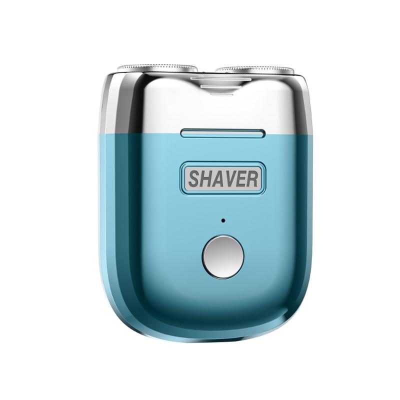 

Efficient Men s Double Blade Electric Razors Slip Resistant Handle Shaver Portable Beard Trimmer for Travel and Home Use синий
