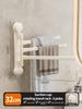 No Need To Drill Suction Cup rotating towel rack Bathroom multi-bar folding bath towel rack rack Towel rack Kitchen storage rack