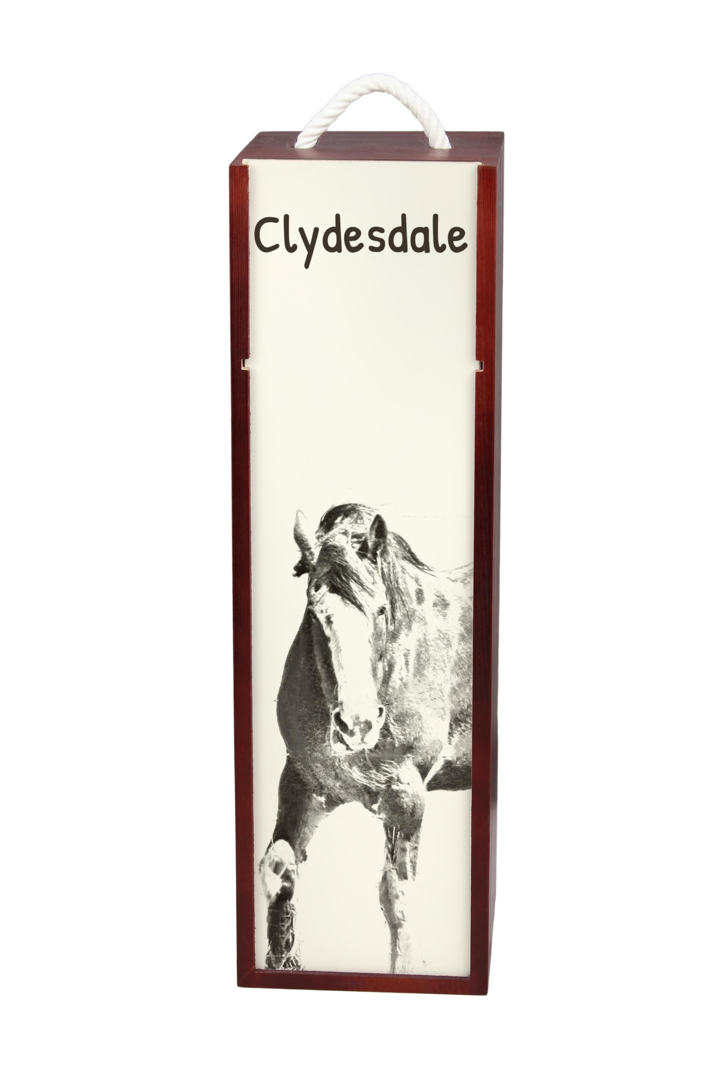 

Clydesdale - wine box with a horse, alcohol box with graphics, personalized gift box from the Art-Dog brand коричневий