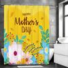 Happy Mother's Day Floral Shower Curtain, Bathroom Decorative Shower Curtain, Waterproof Shower Curtain with Hooks