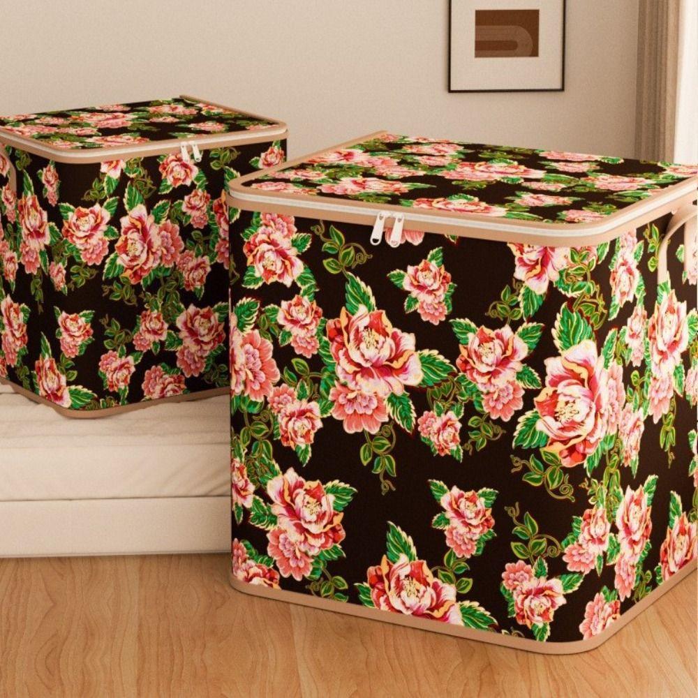 Waterproof Flower Quilt Storage Bag Large Capacity Moving Packing Bag Home Organization