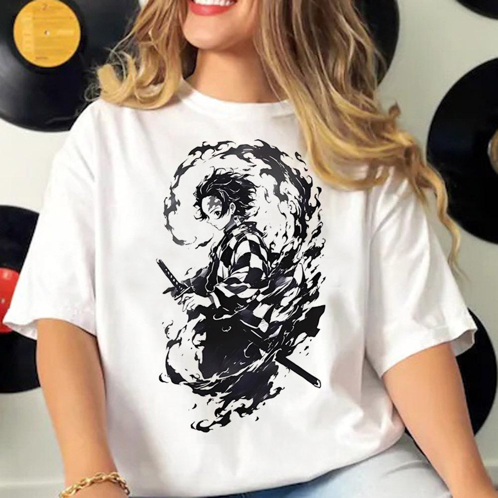 

Kamado Tanjirou Demon Slayer Anime Graphic T-shirt Vintage Cotton T Shirt Men Women Clothing Summer Oversized Short Sleeve Tees S