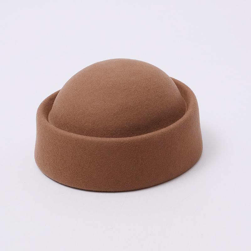 Cappello a scatola medica francese retrò in lana Hepburn autunno e inverno berretto letterario da ricchi vecchi cappello da hostess cappello a cilindro europeo e americano