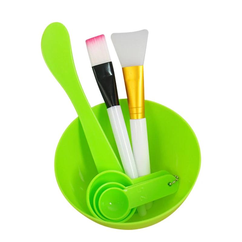 

7 шт./набор Кисть для лица Миска для маски Ложка Набор Кисть для маски Бар DIY Инструменты для красоты Смешивание Уход за кожей Принадлежности для макияжа Женская силиконовая кисть зелёный