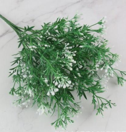 

7 Fork Artificial Plants Water Grass Eucalyptus Plastic Green Grass Fake Flowers Wedding Decoration Home Office Desk Decors белый