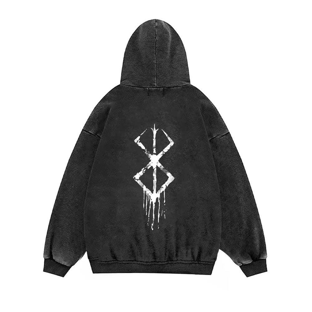 Anime Berserk Guts Print Hooded Men Women Vintage Cotton Hoodies Hot Manga Sweatshirt Harajuku Unisex Streetwear Trendy Pullover