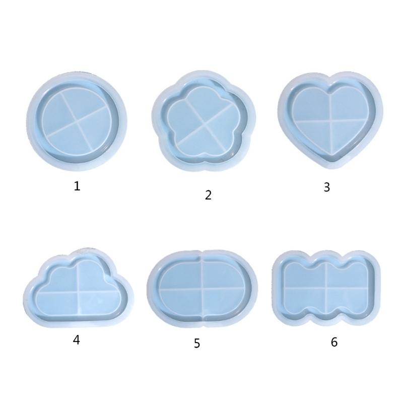 Cloud Heart Flower Shape Tray Silicone Mold Jewelry Container Resin Casting Mold Candle Holder Mold Easy To Clean