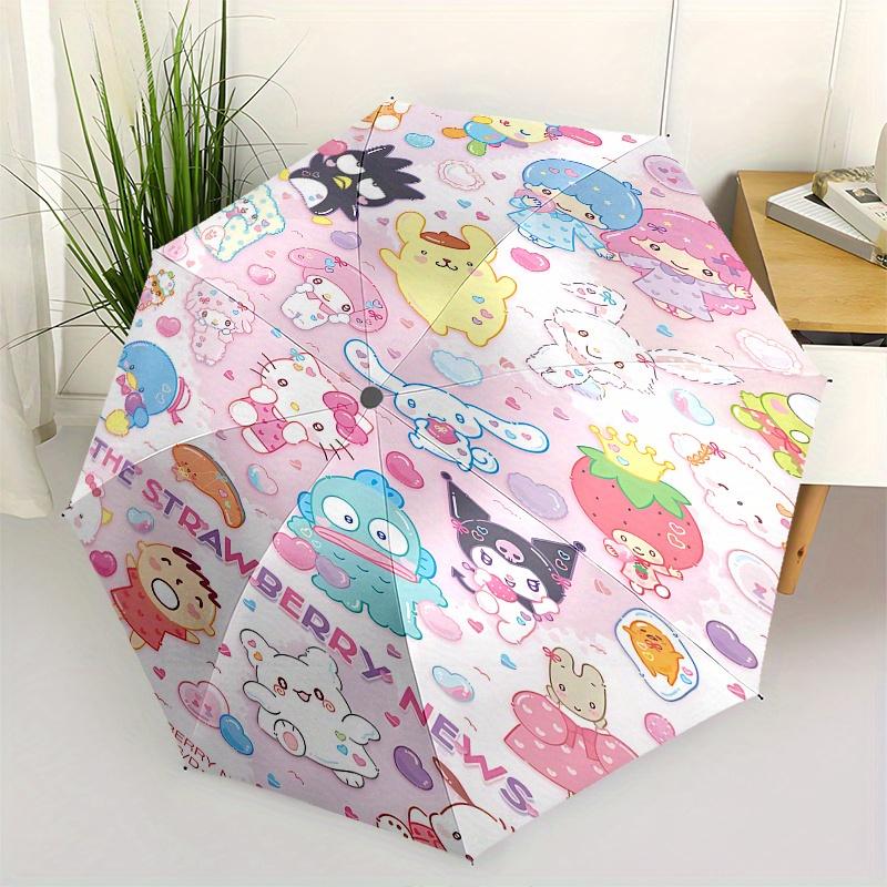 

Hello Kitty, Sanrio Automatic Open/Close Umbrella-Cute Umbrella with Cute Design, Portable 3-Fold Compact Umbrella for Men & Women, Hallowee