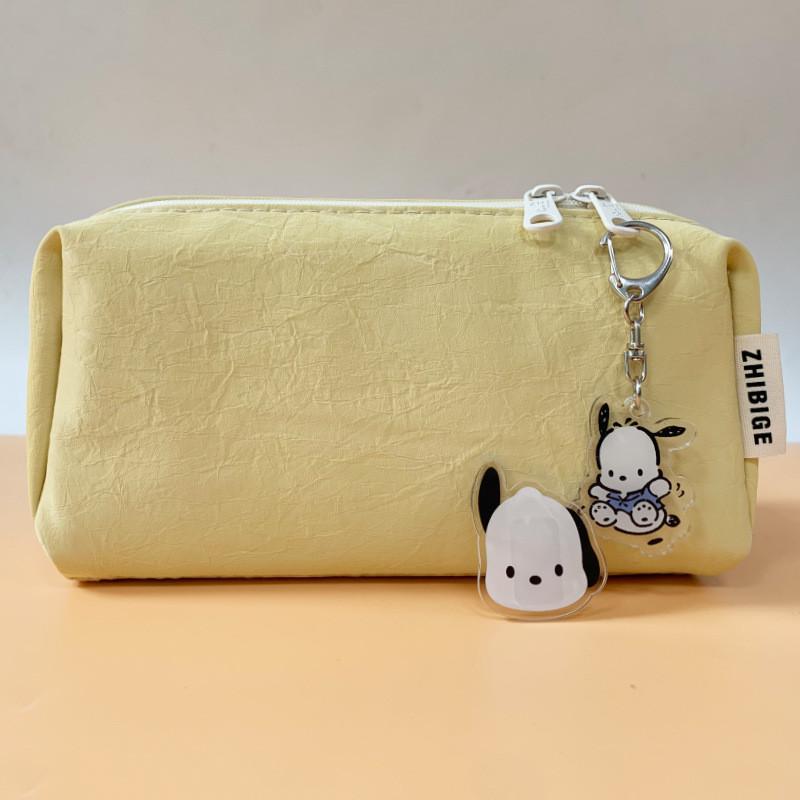 Classic Leather Waterproof Pencil Case With Large Capacity For Girls And Students