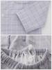 SUIMIN CARE Made in and Gauze Shirt Long Check Sizes LL Gray Japan, Unisex, Men's Women's, Triple-Layer Pajamas, Sleeve, 100% Cotton, Pattern,