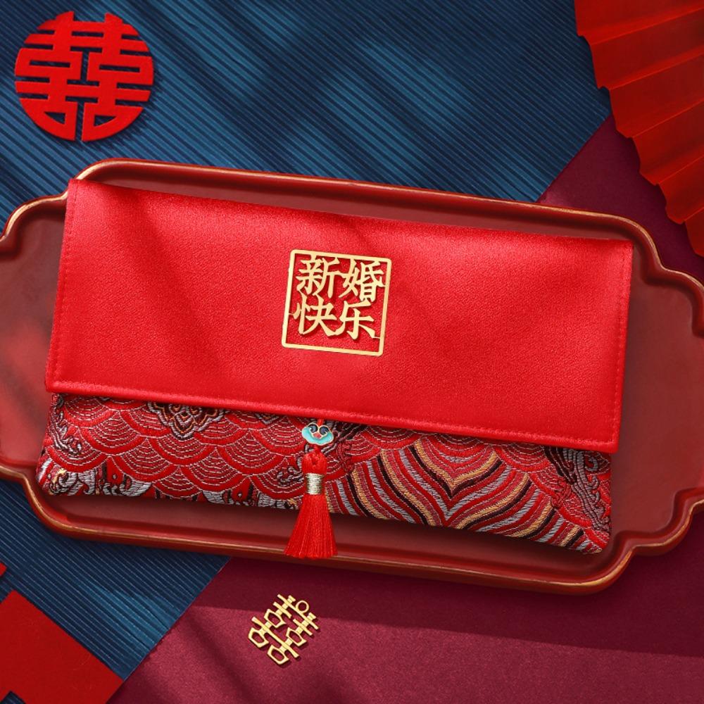 Chinese Style Wedding Red Envelope Embroidery Pattern Money Red Pocket  Spring Festival