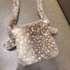 Fuzzy Tote Bag for Women Plush Reindeer Animal Shoulder Bag Large Fluffy Deer Purse