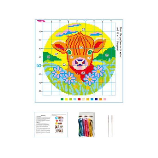 Embroidery Starter Kit for Beginners Cross Stitch Set with Floral Animal Landscape Patterns Pre-Printed Fabric Threads Needles Instructions DIY Craft