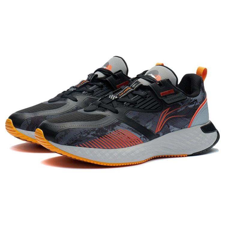 Li Ning Protective Cloud Non-Slip Wear-Resistant Shock Absorbing Low-Top Running Shoes Men sneakers Gray AGLR233-1