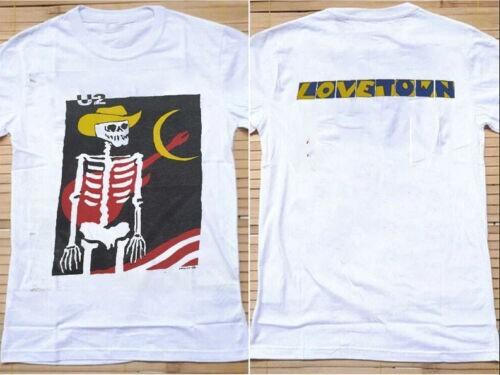 

2 СТОРОНЫ 1991 Группа U2 Футболка Lovetown Классическая Белая Унисекс S-5XL ND804 Унисекс Футболка XL