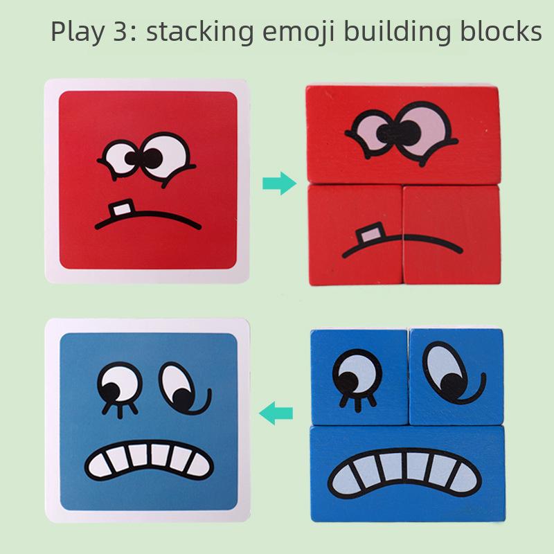 3D Face-Changing Rubik's Cube Building Blocks - Double Challenge Puzzle for Kids and Adults