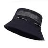 Summer Breathable Mesh Small Basin Hat Solid Color Men's Fishing Outdoor Hiking Fisherman Hat Couple Big Brim Sun Bucket Hat