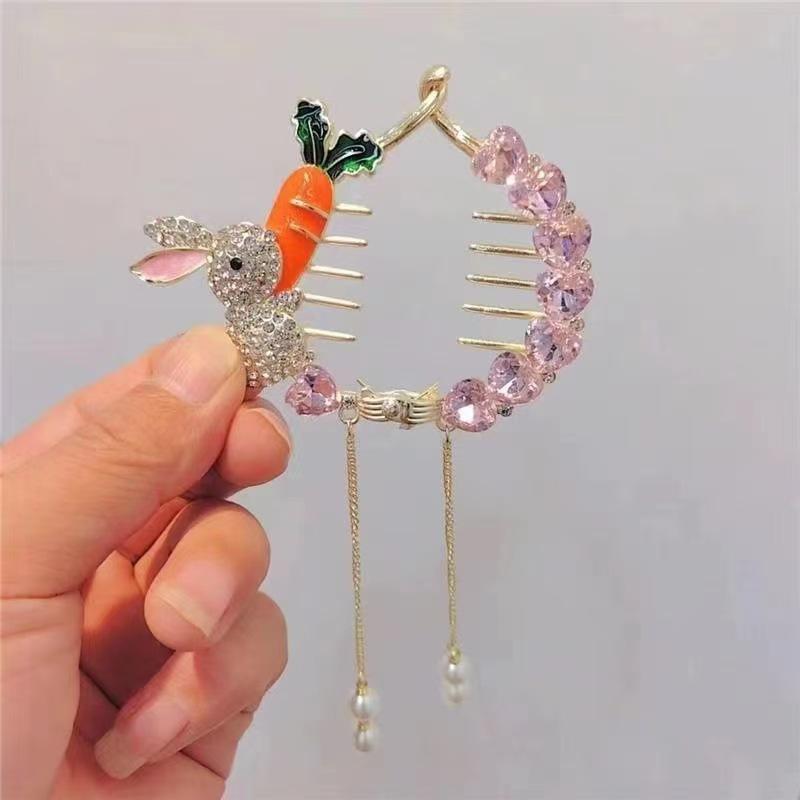 Modern Antique Lily of the Valley Tassel Hairpin - Elegant Updo Clip