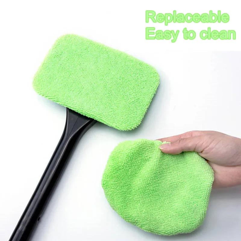 Fashion Car Window Cleaner Brush Kit Windshield Microfiber Cleaning Wash Tool Inside Interior Auto Glass Wiper with Long Handle Car Acce