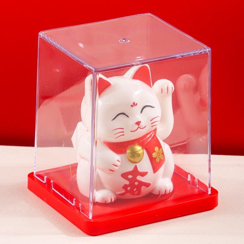 Solar Powered Waving Lucky Cat - Automatic Fortune Cat for Home, Desktop, or Car Decoration