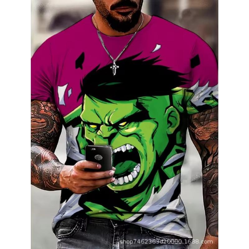 Fashion Men s Crew Neck Short Sleeve 3D Abstract Color Printing Crew Neck T-Shirt Abstract T-Shirt XS