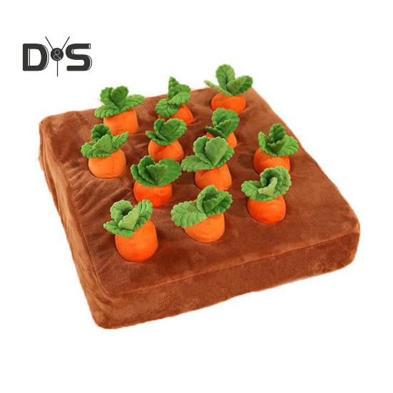 

Игрушка для кошек «Морковная грядка» Интерактивная плюшевая игрушка «Морковная грядка» с 4/12 пищащими морковками, головоломка для домашних кошек B