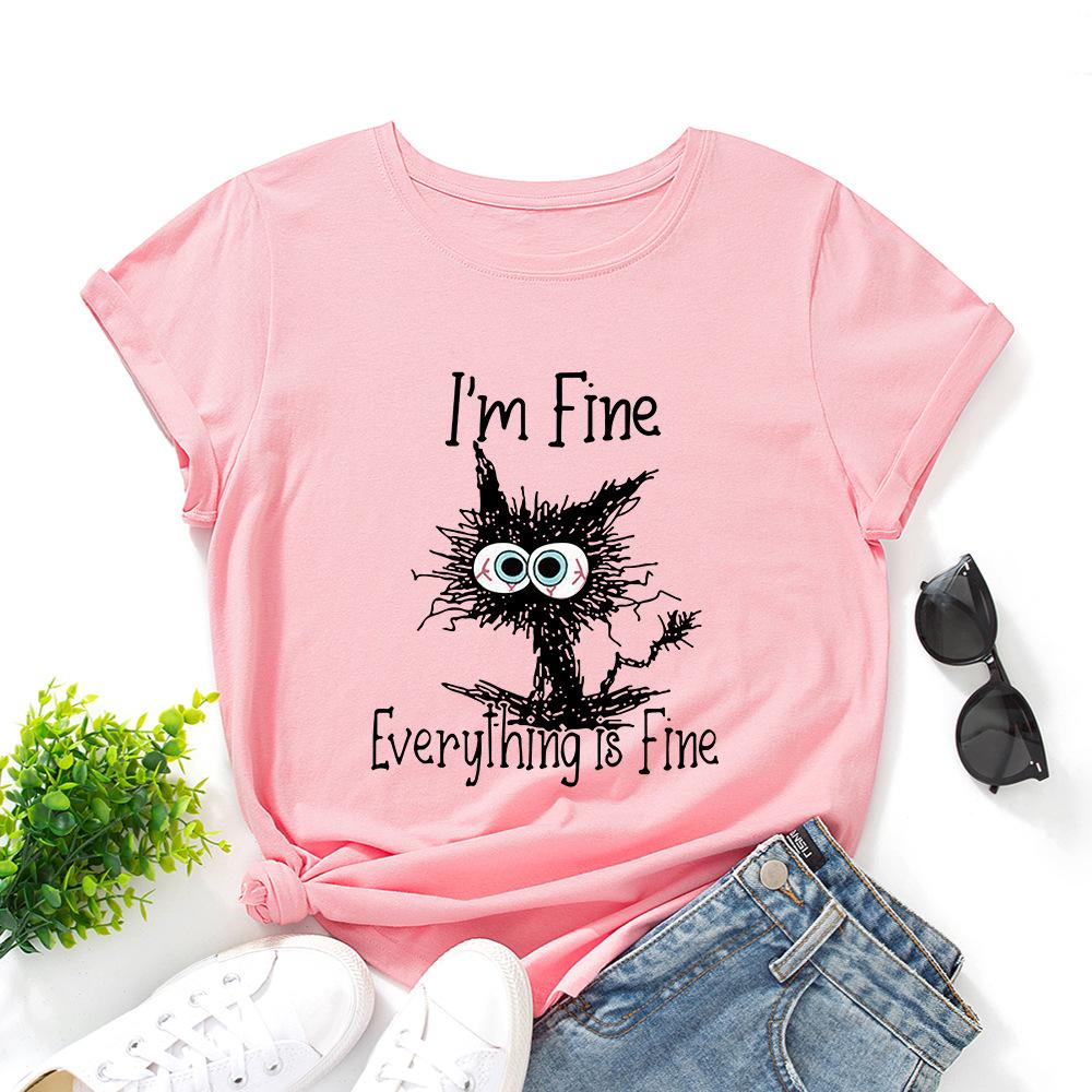 

Хлопковая футболка с коротким рукавом и круглым вырезом, женская, с 2D-принтом, топы 3XL