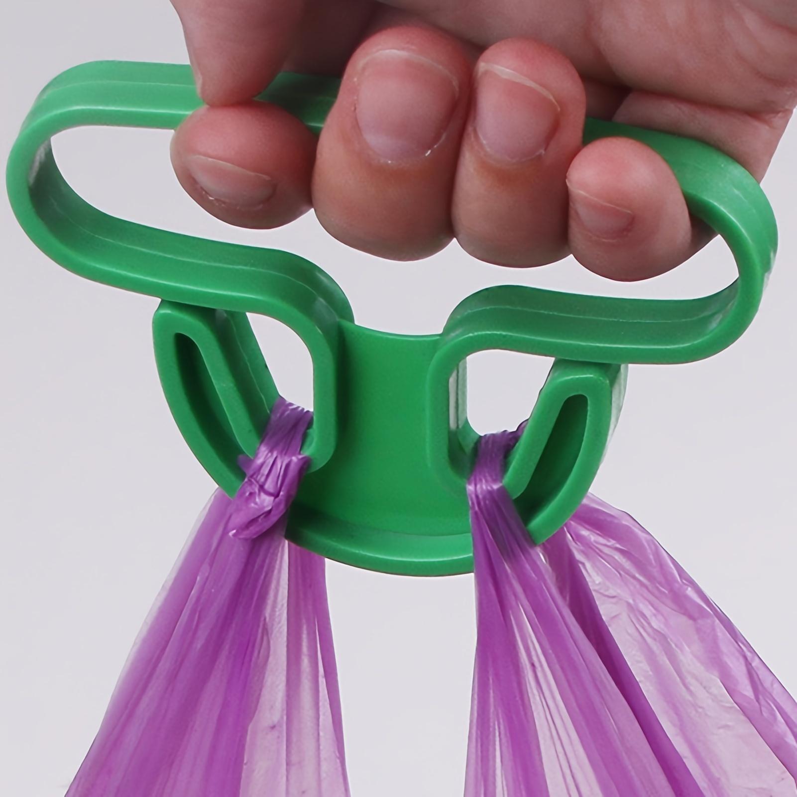 

1 шт. Базовый пластиковый держатель для продуктовых пакетов для переноски, держатель для ручек хозяйственных сумок, концепция свободные руки , включая безопасную переноску и удобный захват зелёный