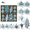 40PCS Assorted Pattern Christmas Ornaments Set Mixed Size Assorted Christmas Balls  Gift