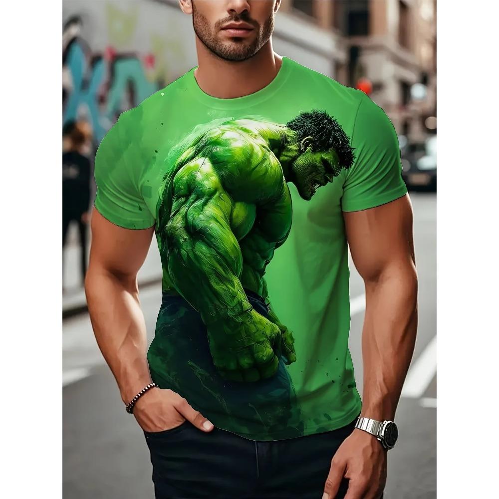 Men Marvel Hulk Graphic T-Shirt Superhero Anime Tee Marvel T Shirt S