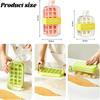 Ice Cube Bottle with Straw, 2 In 1 Touch-Free Push-Type Ice Cube Making Bottle, Easy Release Water Bottle Ice Mold