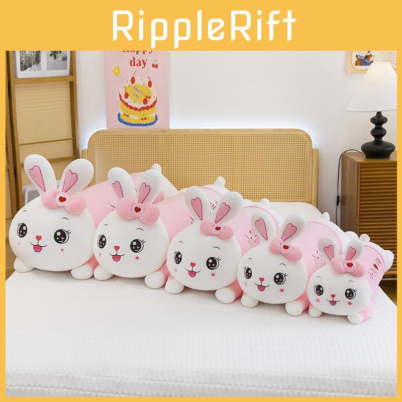Rabbit Long Plush Toy With Bow And Embroidery Design For Kids Girls Sleep Gift