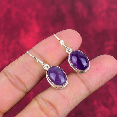Amethyst Earrings Gemstone Jewelry, 925 Solid Sterling Silver Earrings, Gift For Women Handmade Earrings