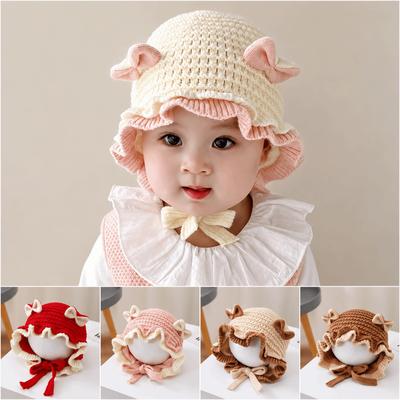 Soft Knit Fabric Knitted Wool Cap Cotton Toddler Warm Beanie  Unisex Boy Girl