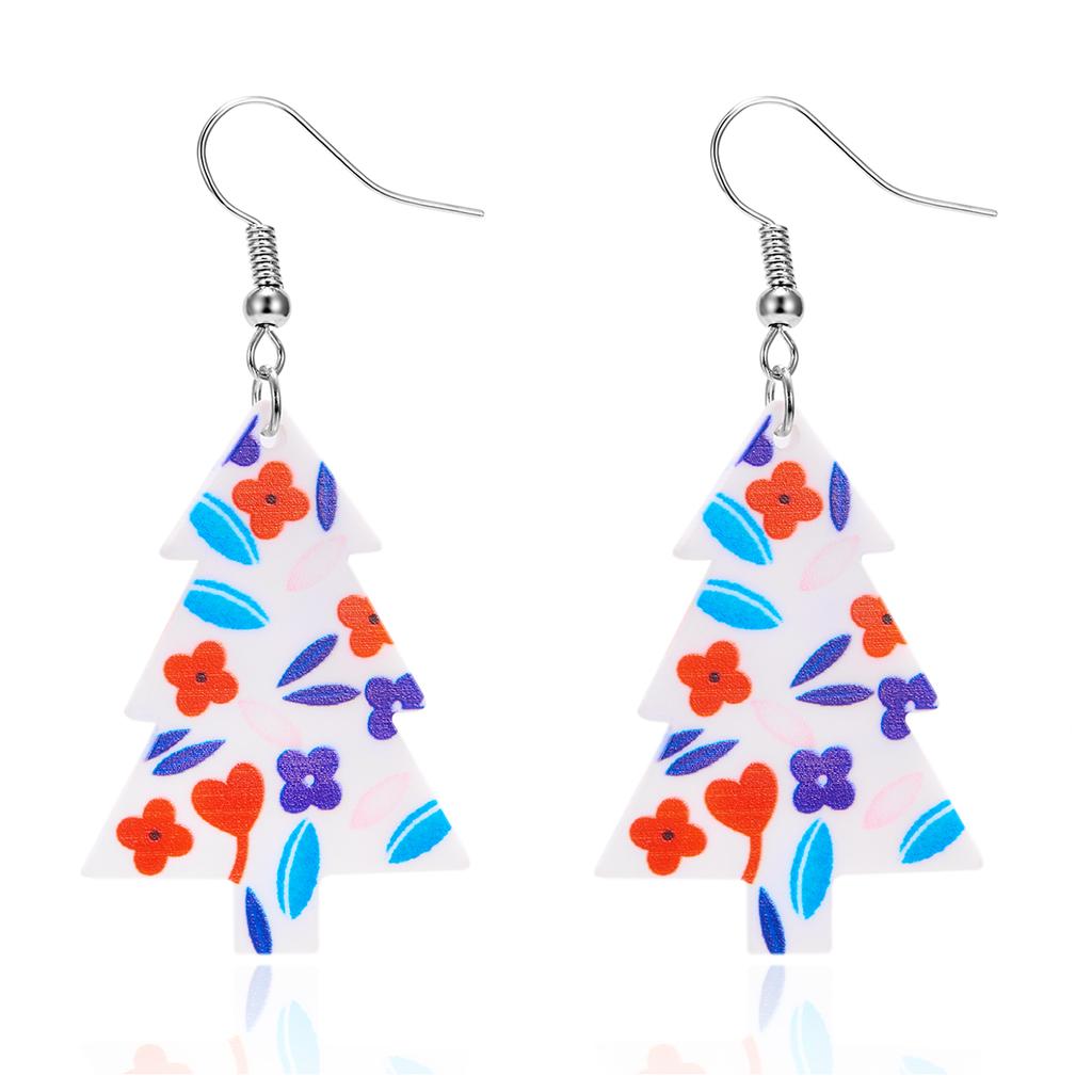 Christmas Funny Acrylic Santa Claus Bell Drop Earrings for Women Girl Black Cat Star Dangle Earrings Friendship Party Jewelry