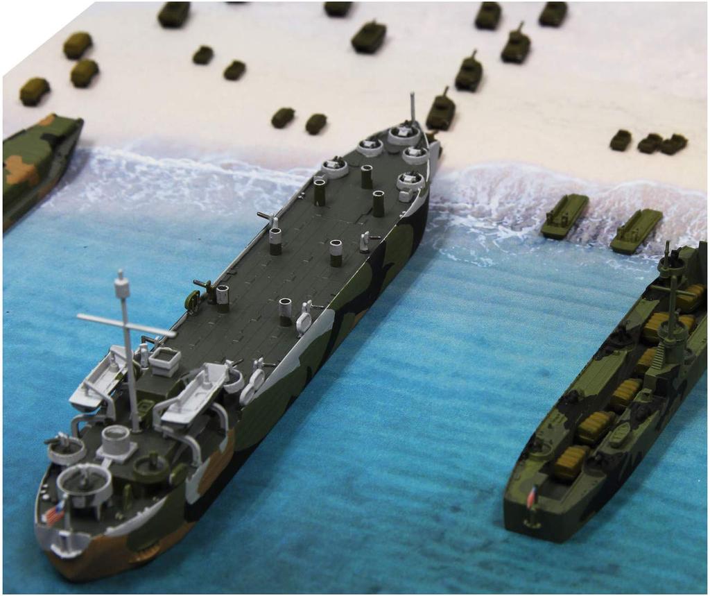 Pit Road SPS Series World War II Iwo Jima Landing Scene Paper Base x 2 Plastic Model Kit SPS04 1/700 (290 185mm, Sheets)